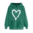 thumbnail image 1 of Plebaso Sweat à Capuche pour Femmes Mignon Cœur Manches Longues Décontracté avec Poches, 1 of 5
