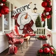 thumbnail image 2 of Welcome Christmas Winter House Flag Burlap 28x40 Inch Double Sided Outside, Snowman Large Sign Holiday Yard Outdoor Decor DF377-28, 2 of 6