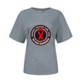 thumbnail image 1 of Gibobby Playera Corte clásico para Mujer Camiseta manga corta con cuello redondo y estampado concienciación sobre la al cáncer para mujer(Gris,G), 1 of 3
