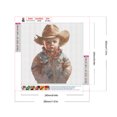 thumbnail image 2 of Pintura de diamante 5D DIY Taladro redondo completo Cowboy Kid Kit Decoración para el hogar Arte Artesanía, 2 of 9