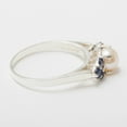 thumbnail image 5 of LBG British Made 925 Sterling Silver Cultured Pearl & Sapphire Womens Cluster Ring - 33 size options - Size 10, 5 of 6