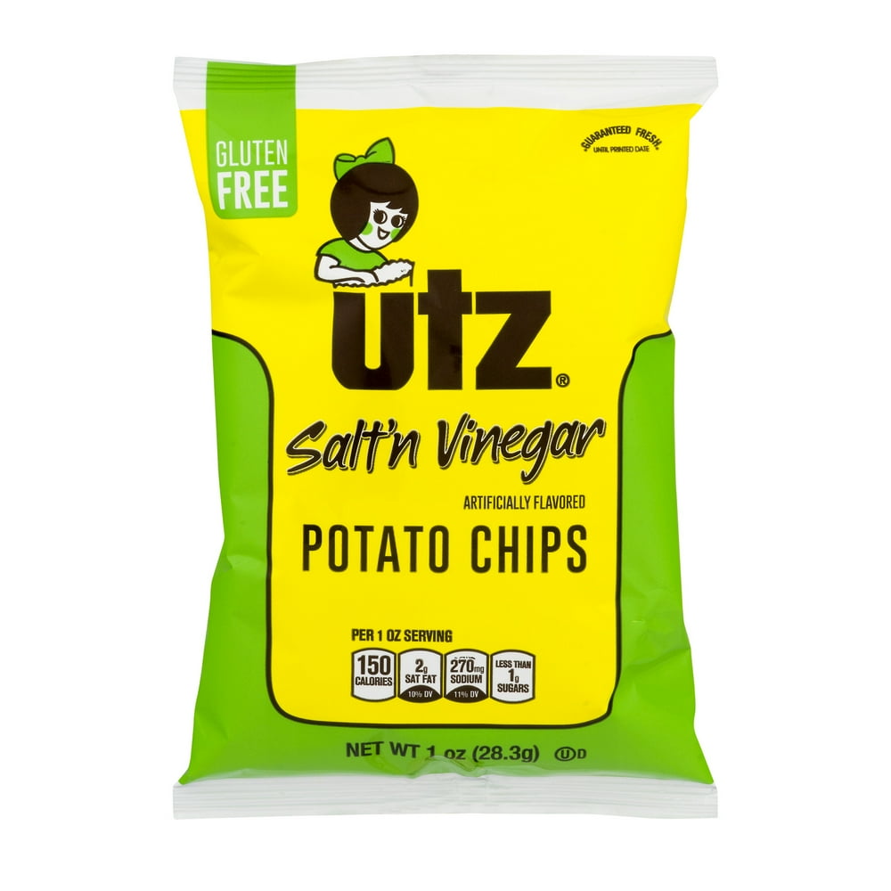 Utz Potato Chips, Salt & Vinegar 1 oz.