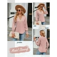 thumbnail image 7 of Xuanfei Women Lace V Neck Long Sleeve Jacquard Solid Color Top, 7 of 7