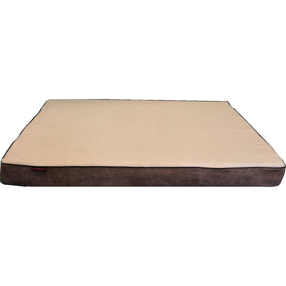 41"X27"X4" Beige Color Gusset Style Orthopedic Waterproof Memory Foam Pet Pad Bed for Medium Large Dog Crate Size 42"X28" with 2 External Covers