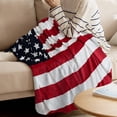 thumbnail image 4 of 4th of July Throw Blanket Patriotic Flannel Blanket USA Flag Red White Blue Party Decor Sofa Bed Travel 60x50in by Xuniizn, 4 of 6
