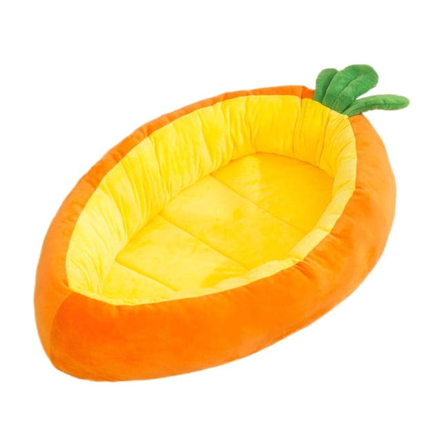 Cama con forma de zanahoria Cojín para cachorros Perrera suave y cálida Cama abierta Cómoda cama para gatos M Yuyangstore casa del gato