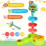 UQN Ball Drop Toys for 1 Year Old, Toddlers Toys with Hammer Pound Balls, Shoot Balls Game, Scoring Game, Ball Drop Tower for 1 Year Boys Girls Toys Gift, Montessori Toys for Toddlers 1-3 Year Old
