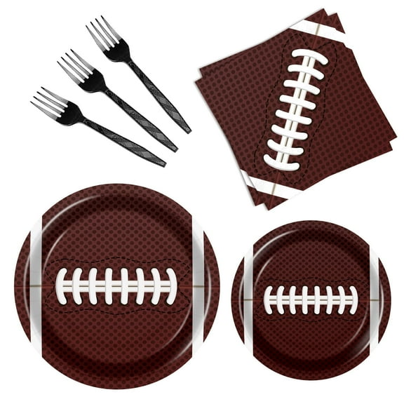 96Pcs Football Theme Party Supplies Disposable Football Party Tableware Set,Dessert Plates,Cups,Napkins for Football Theme Games Day Sports Birthday Decoration