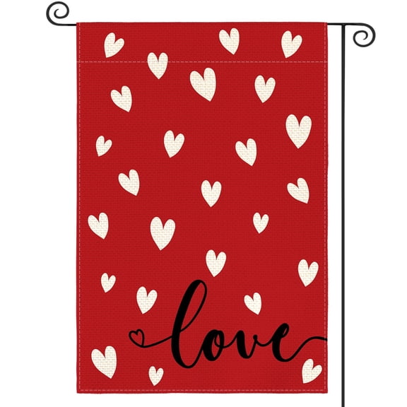 Sm:)e Love Hearts Valentine's Day Garden Flag 12x18 Inch Double Sided