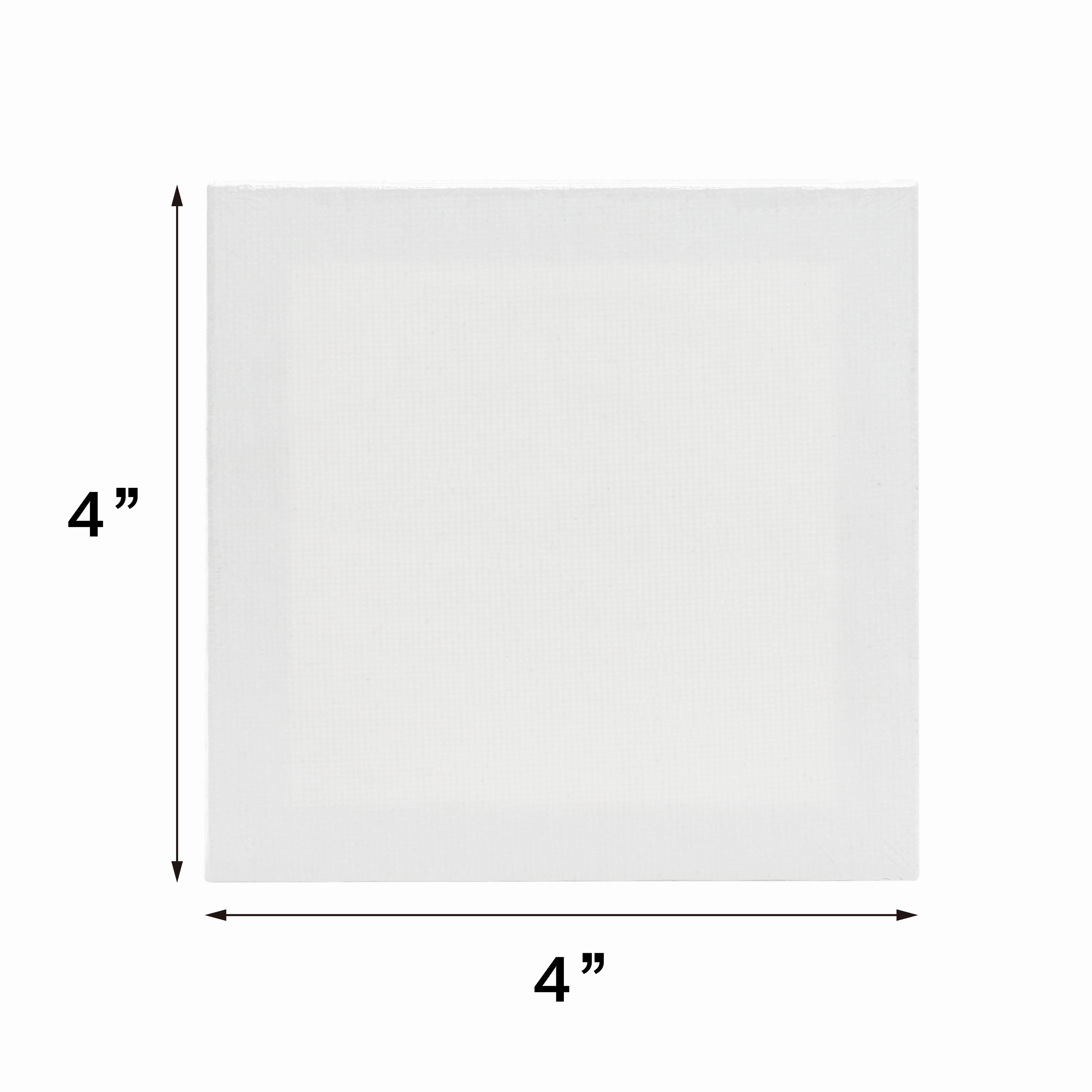 Mini Studio Canvas, 100% Cotton Acid Free White Canvas, 4"X4", 1 Piece, Academic Canvas, Great Chioce for Beginners and Hobbyists of All Skill Levels.