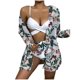 thumbnail image 4 of Bikini sin espalda con estampado de flores sexy para mujer Traje de baño de tres piezas Traje de baño Conjunto de ropa de playa Cubiertas Fridja  nalpqowj54372, 4 of 7
