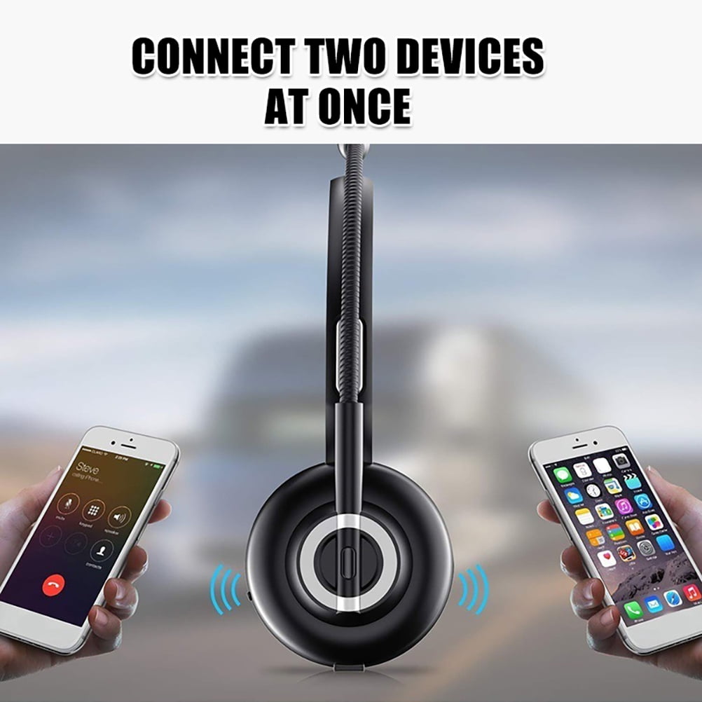 Hydanny Bluetooth 5.0 Headset Wireless Headset with Microphone Charging Base for Office Business Call Center Home Smartphones PC