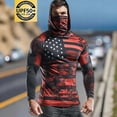 thumbnail image 5 of BRGZLK UPF 50+ Long Sleeve Shirt for Mens 2026 Summer Fashuion Print Long Sleeve Lightweight Breathable Sun Protection Shirts with Face Mask for Fishing Hiking E L, 5 of 7