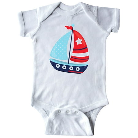 

Inktastic Sailboat Sailing Boat Sails - Red White Blue Gift Baby Boy Bodysuit