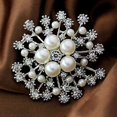 thumbnail image 3 of TNOBHG Wear-resistant Pin Korean Style Snowflake Brooch Faux Pearl Scarf Pin Metal Accessory for Sweaters Jackets Exquisite Brooch, 3 of 8