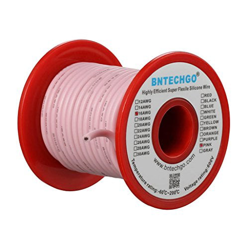BNTECHGO 16 Gauge Silicone wire spool red and black each 50ft Flexible 16 AWG St 
