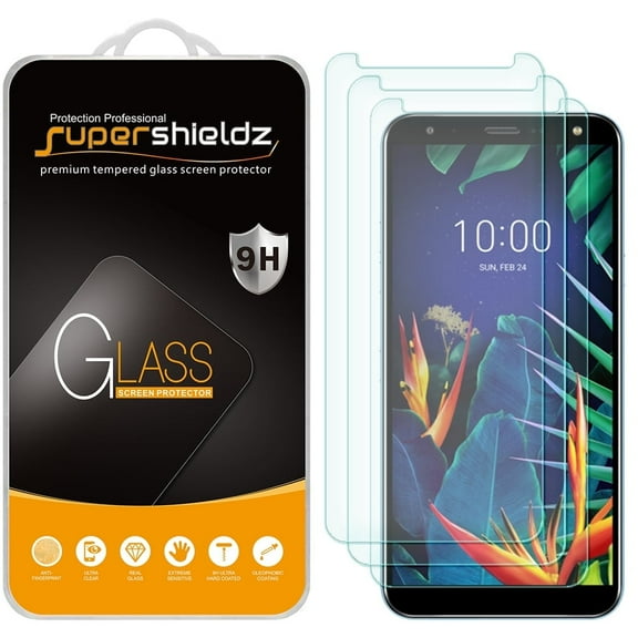 [3-Pack] Supershieldz for LG K40 Tempered Glass Screen Protector, Anti-Scratch, Anti-Fingerprint, Bubble Free