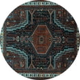 thumbnail image 1 of Ahgly Company Indoor Round Persian Light Blue Traditional Area Rugs, 5' Round, 1 of 4