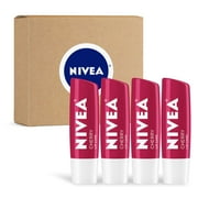 Nivea Cherry Lip Care - Tinted Lip Balm For Beautiful, Soft Lips - Pack Of 4