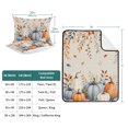 thumbnail image 7 of 3 Pieces Queen Quilt Set,Fall Thanksgiving Farm Pumpkin Soft Bedding Sets with 1 Quilt & 2 Pillow Shams,Orange Leaves Retro Linen Summer Bedspread Lightweight Coverlet Comforter for All Season, 7 of 7
