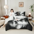 thumbnail image 3 of Manfei Waterfull Bedding Comforter Set,Natural Landscape Twin Comforter Sets,Tropical Plant Pine Tree Bedding Set For Adult,Luxury Bedroom Decor Reversible,2 Pieces, 3 of 7