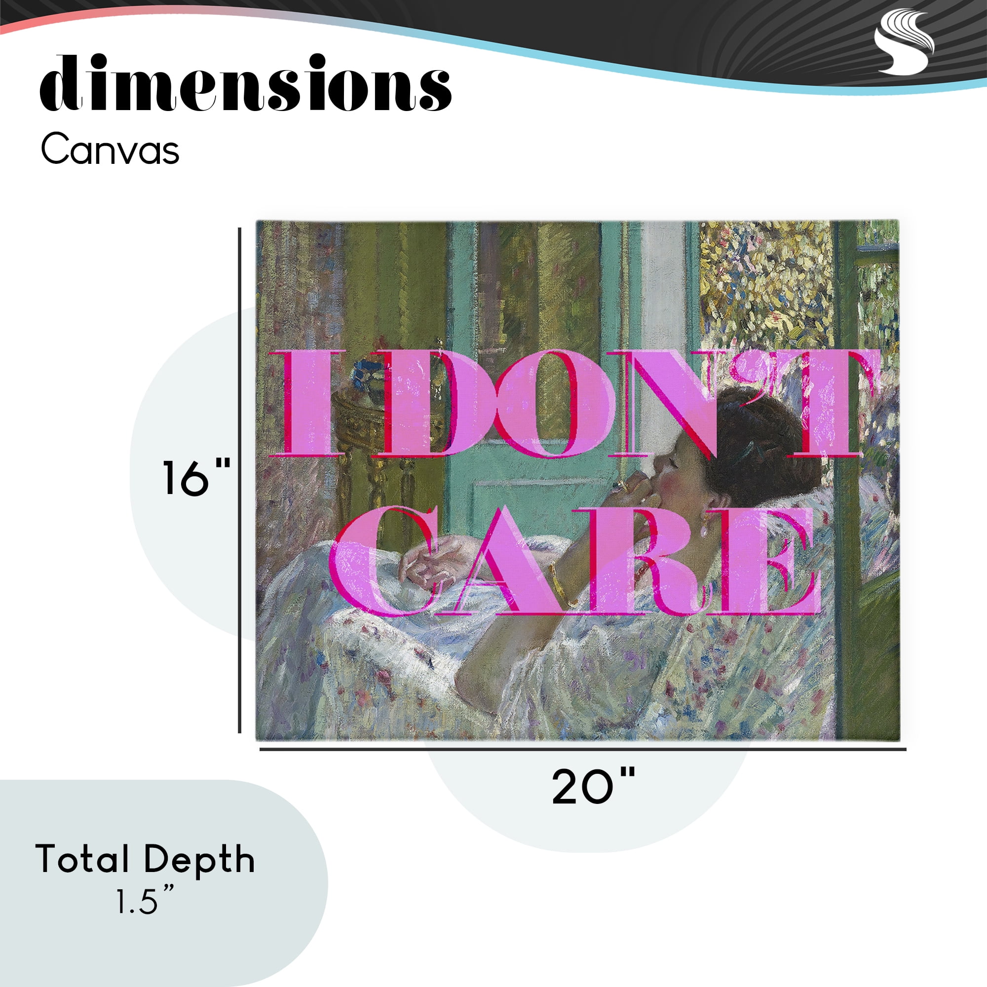 I Don't Care over Classic Painting Canvas Wall Art, design by Lil' Rue