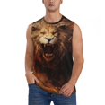 thumbnail image 1 of Bingfone Cool Fire Lion Pattern Men's Tank Tops Workout Sleeveless Tee Shirts Running Beach Tanks for Men-XX-Large, 1 of 7