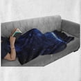 thumbnail image 6 of World Soft Flannel Fleece Throw Blanket, Earth View at Night from Space Atmosphere Stars Cosmic Galaxy Nebula, Cozy Plush for Indoor and Outdoor Use, 60" x 80", Blue and White, by Ambesonne, 6 of 6