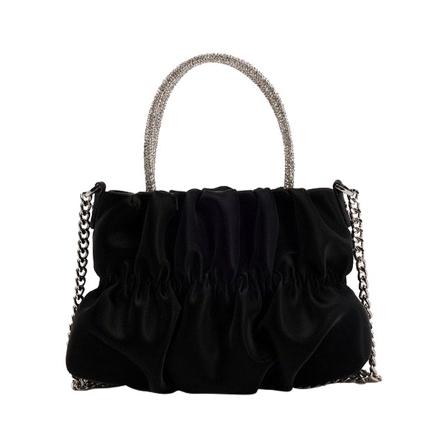 Bolsa de noche para mujer, elegante, con diamantes de imitación, Bolsa bandolera con asa superior para mujer (negro) Tmvgtek Para Estrenar