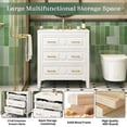 thumbnail image 5 of 30'' Bathroom Vanity Solid Wood & MDF, Ceramic Sink Combo with 3 Drawers, Free Standing Storage Cabinet for Bathroom, Retro White, 5 of 7