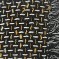 thumbnail image 5 of Ox Bay Black and Gold Geometric Stitched Cotton Throw Blanket, 50" x 60", 5 of 11