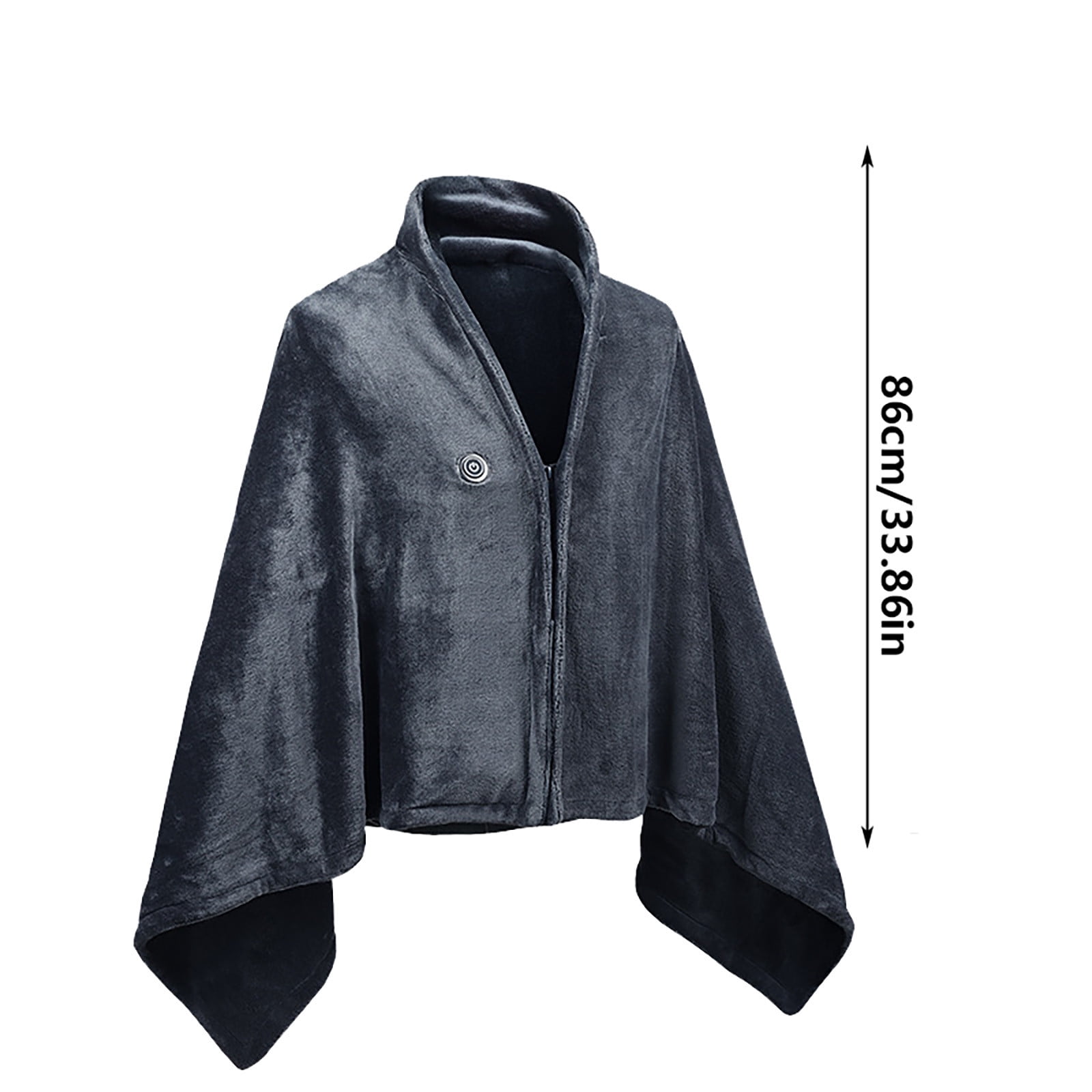 Wearable Heated Blanket Electric Throw Blanket Heated Shawl For Women Men Zip Up Heating Jacket Home Heated Body Warmer USB Coats Heated Scarf (86CM)