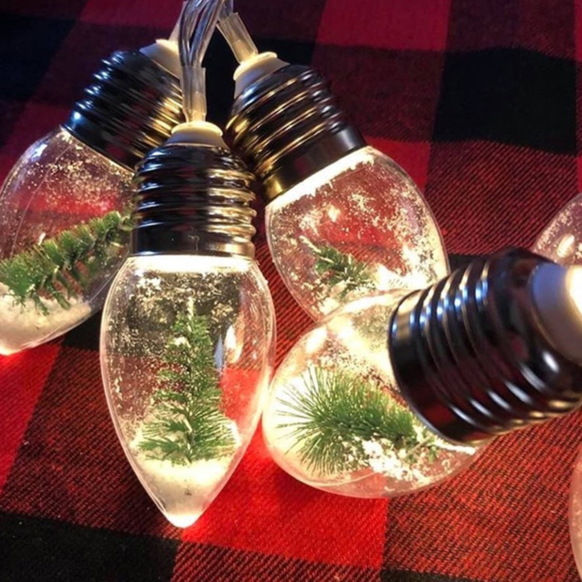 6.5FT Christmas Snow Globe String Lights 10 LED Fairy Bulb Lights for