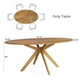 thumbnail image 2 of Kithkasa Dining Table for 4-6,43" Rustic Oval Wooden Mid Century Kitchen Table with Sturdy MDF,Modern Dininig Room Table for Home,Living Room, Office, Restaurant,Light Walnut, 2 of 6