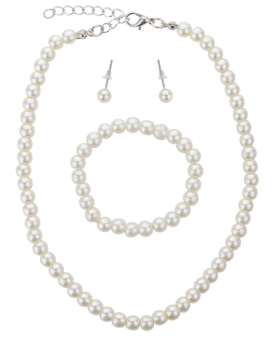 Girl's Simulated Pearl Necklace with 