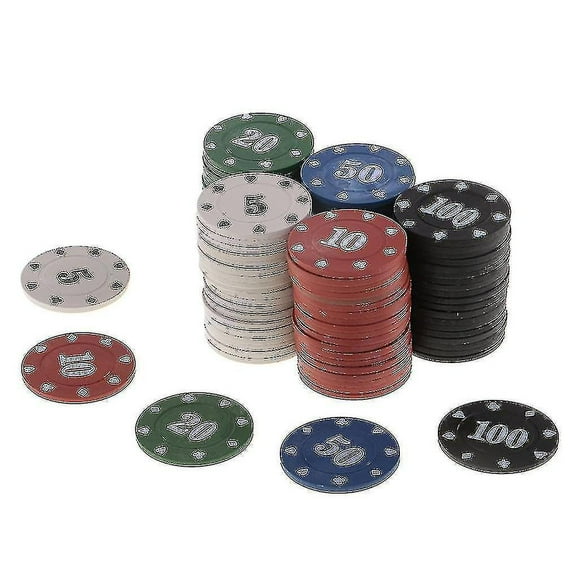 100pcs Round Plastic Chips Casino Poker Card Game Baccarat Counting Accessories Dice Entertainment C
