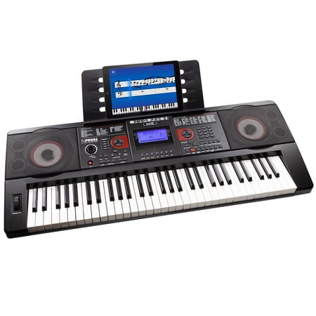 RockJam RJPRO61 Rechargeable 61 Key Music Keyboard with MIDI Connectivity