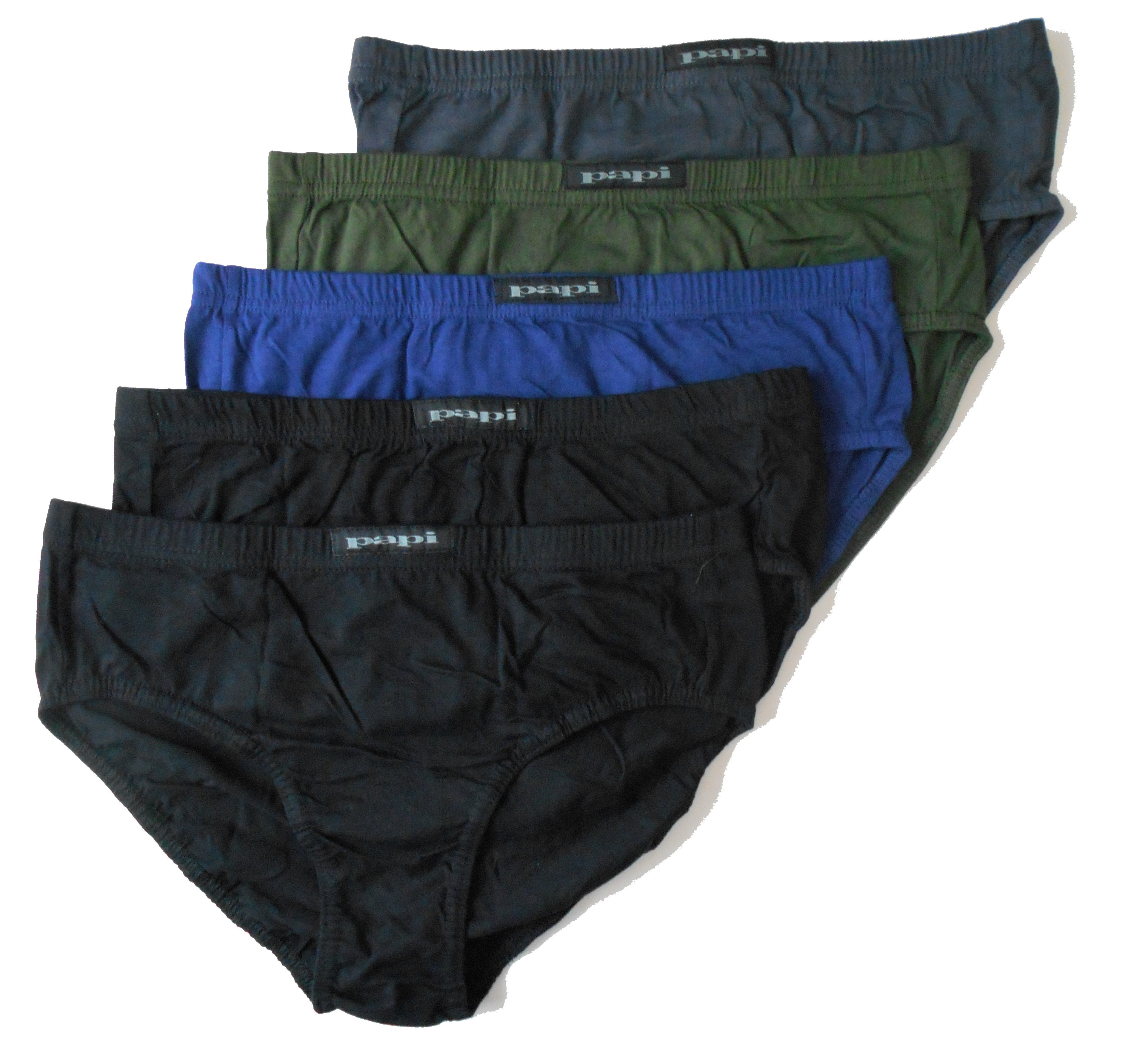 papi PAPI MEN UNDERWEAR PACK X5 SOLID 936 OLIVE MEDIUM LOW RISE