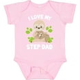 thumbnail image 3 of Inktastic Cute Sloth I Love My Step Dad with Green Leaves Boys or Girls Baby Bodysuit, 3 of 5