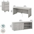 thumbnail image 4 of Studio C 72W Desk with Storage and Drawers in Platinum Gray - Engineered Wood, 4 of 7
