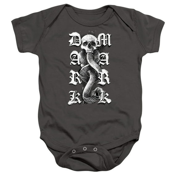 Harry Potter Gothic Dark Mark Unisex Infant Snap Suit for Baby, Charcoal, Large