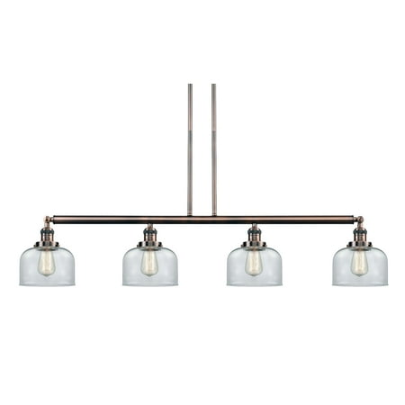 

Innovations 214-AC-S-G72 Large Bell 4 Light Island Light part of the Franklin Restoration Collection Antique Copper