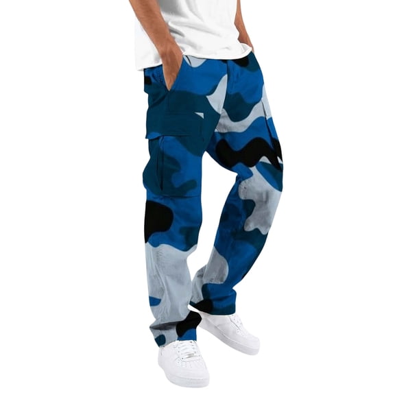 TOMVIGX Cargo Pants for Men Drawstring Sweatpants Elastic Waist Athletic Hiking Workout Pants Casual Straight Leg Trousers Baggy Work Pants