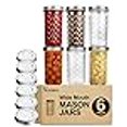 thumbnail image 3 of Wide Mouth Mason Jars 22 oz, VERONES 22 OZ Mason Jars canning Jars Jelly Jars With Wide Mouth Lids, Ideal for Jam, Honey, Wedding Favors, Shower Favors, 6 PAcK,EXTRA 6 Lids with Straw Hole, 3 of 4