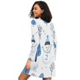 thumbnail image 2 of FORMRS Womens Long Sleeve Nightgowns Crew Neck Sleep Shirt Soft Pajamas Sizes S-3XL, Simple Cartoon Snowmen, 2 of 8