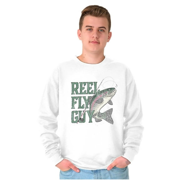 Reel Fly Guy Fishing Lover Cool Funny Unisex Plus Fleece Graphic Sweatshirt Brisco Brands 2X