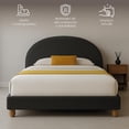 thumbnail image 3 of Ilios Innova | Base de Cama Matrimonial con Cabecera tipo Arco Tapizada en Lino. Diseño Moderno Minimalista en Color Negro., 3 of 9
