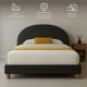 thumbnail image 3 of Ilios Innova | Base de Cama Matrimonial con Cabecera tipo Arco Tapizada en Lino. Diseño Moderno Minimalista en Color Negro., 3 of 9