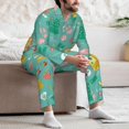 thumbnail image 5 of Mens Pajamas Set, Happy summer Button Down Long Sleeve Loungewear Sleepwear Pjs sets for Men, 5 of 5