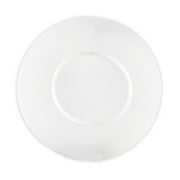 Angle View: Cac Ps-21 Paris French Elite 12" Bone White Porcelain Flat Plate With Wide Rim - 12/Case